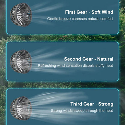 Dual-Head Fan for Car Seats